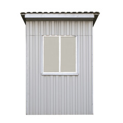 ATM booth or glass construction building on a white background,isolated construction building for storing construction equipment and clothing, summer gazebo, clear glass ,mobile home,stall shop