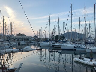 yachts in marina