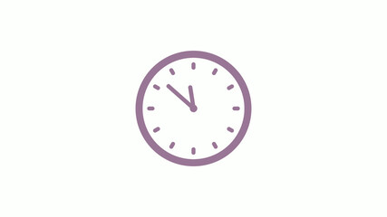 New pink gray circle 12 hours clock icon on white background,clock icon