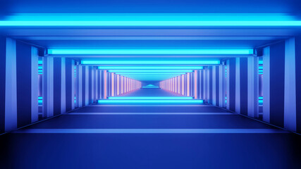 Gleaming Spacious Cyber Gateway 4k uhd 3d illustration background