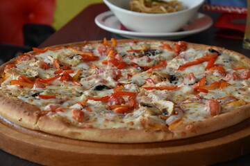 pizza with mushrooms