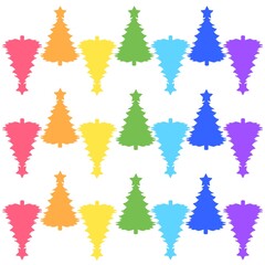 Obraz premium Rainbow Christmas Background Pattern, Vector, Illustration