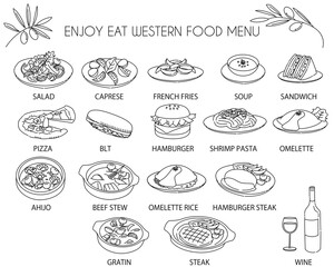 Western food menu line icon