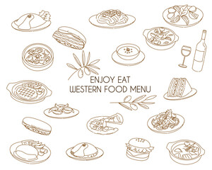 Western food menu line icon