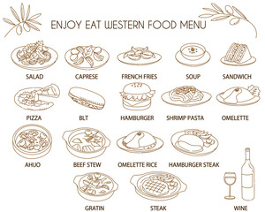 Western food menu line icon