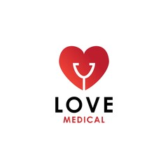 Love Medical Logo Vector Symbol