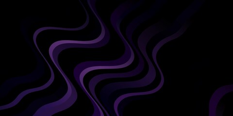 Dark Purple vector backdrop with curves. Illustration in halftone style with gradient curves. Pattern for commercials, ads.
