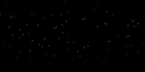 Dark BLUE vector backdrop with woman's power symbols.