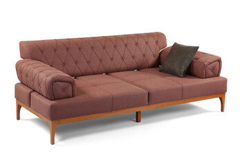 Modern comfortable furniture on white background . corner view