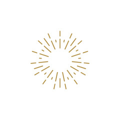 Obraz premium Golden light rays frame. Shine burst background. radiant spark.