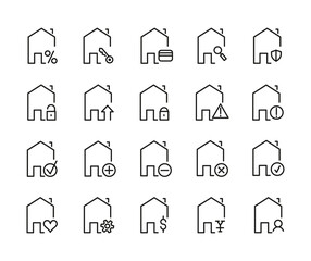 Simple Set Of Home, House Related Outline Icons. Elements For Mobile Concept And Web Apps. Thin Line Vector Icons For Website Design And Development, App Development. Premium Pack.