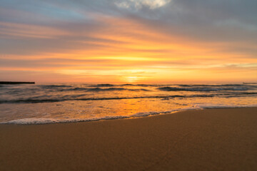 Fototapeta na wymiar Beautiful sunrise over the Sea