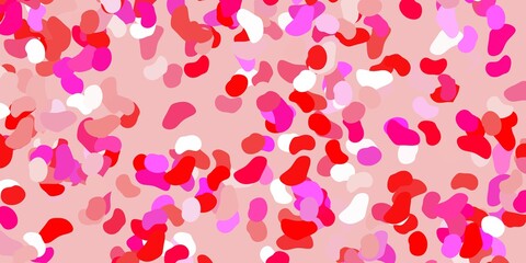 Light pink, yellow vector texture with memphis shapes.