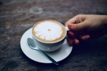 cup of coffee on the table