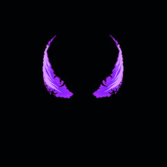 colourfull neon venom eyes on a black background