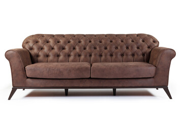 Modern comfortable furniture on white background . front view