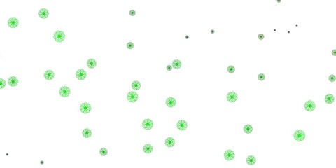 Light Green, Yellow vector doodle template with flowers.