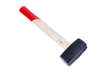new sledgehammer with wooden handle, isolated on white background