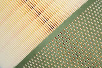Close up texture new car air filter