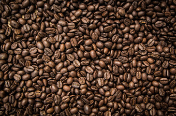 Roasted Coffee Beans background texture. 