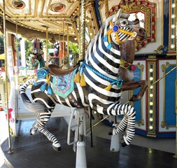 Fototapeta na wymiar Carousel zebra