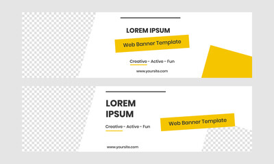 Web banner abstract yellow and black colors vector design