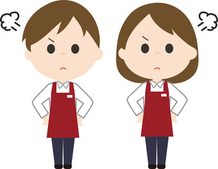 男女　店員　怒り