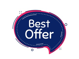 Best offer. Thought bubble vector banner. Special price Sale sign. Advertising Discounts symbol. Dialogue or thought speech balloon shape. Best offer chat think speech bubble. Vector