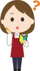女性　店員　新人　疑問