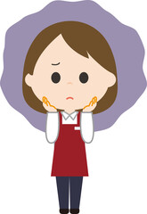 女性　店員　不安