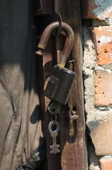old lock on the door