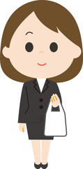 女性　持ち帰り　スーツ