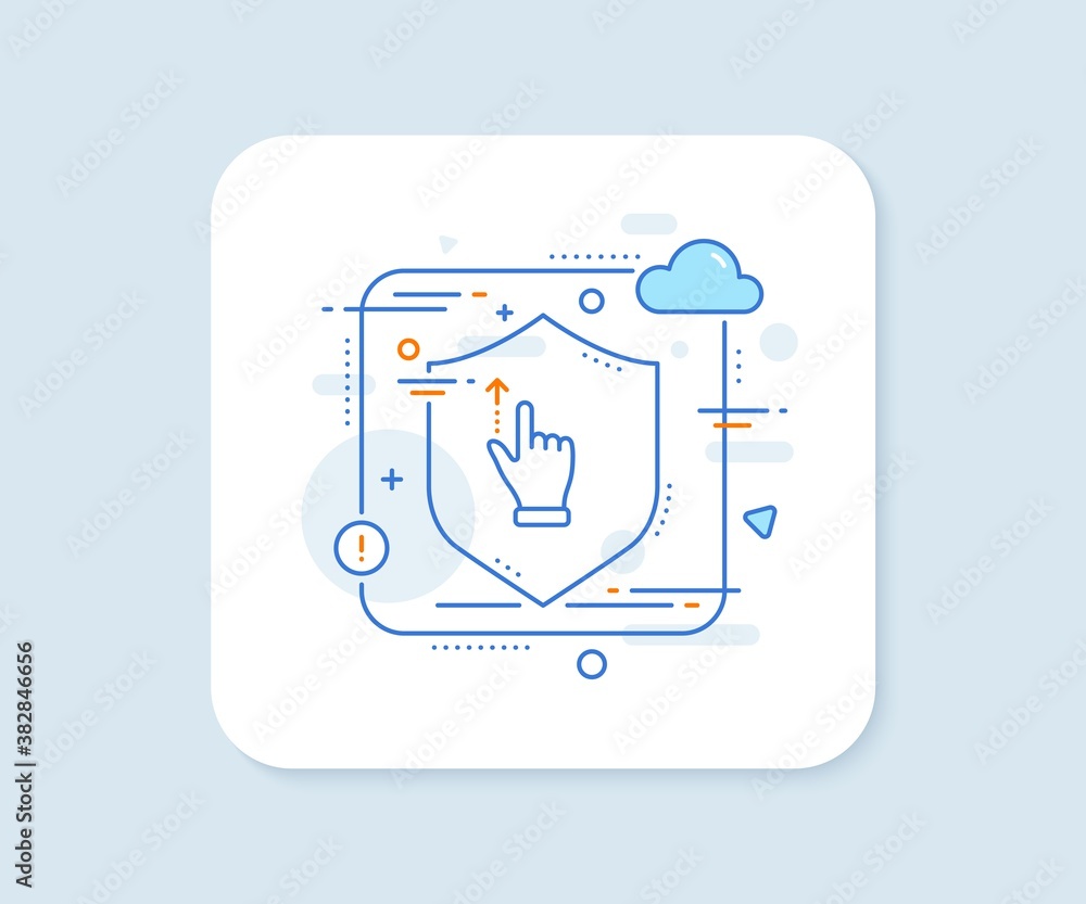 Poster touchscreen gesture line icon. abstract vector button. slide up arrow sign. swipe action symbol. tou