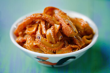 rustic sichuan pig tripe in chili oil salad