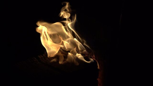 close up shot of flames burning wood