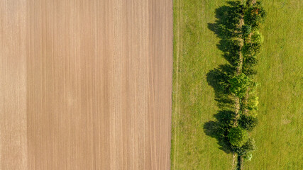 Feld und Wiese Luftbild, Draufsicht, Strukturbild.
