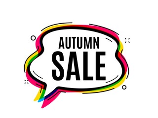 Autumn Sale. Speech bubble vector banner. Special offer price sign. Advertising Discounts symbol. Thought or dialogue speech balloon shape. Autumn sale chat think bubble. Vector