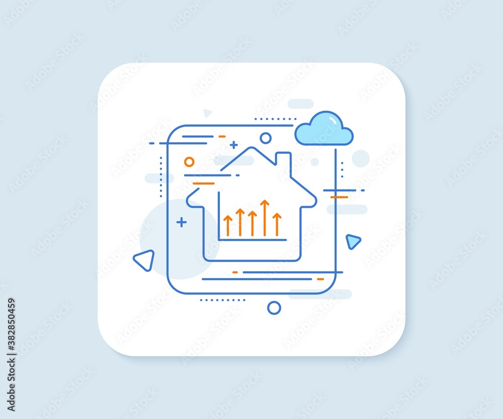 Poster growth chart line icon. abstract vector button. financial graph sign. upper arrows symbol. business 