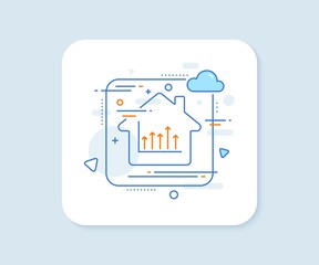 Growth chart line icon. Abstract vector button. Financial graph sign. Upper Arrows symbol. Business investment. Growth chart line icon. Home concept badge. Vector