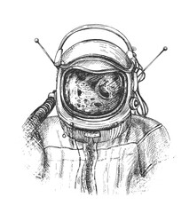 astronaut close up portrait