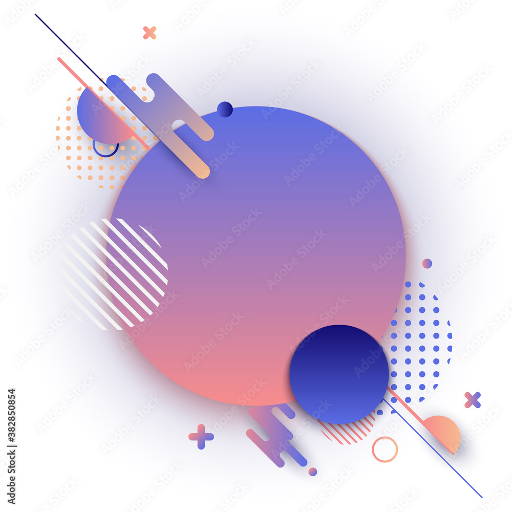 Poster creative abstract background geometric circle gradient shape pattern with line