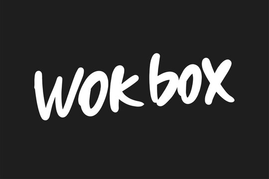 Wok Box hand drawn lettering logo for business, print and advertising