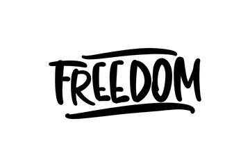 Freedom hand drawn lettering logo for business, print and advertising