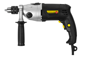 Electric drill on white background