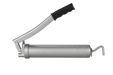 Silicone adhesive cartridge on white background