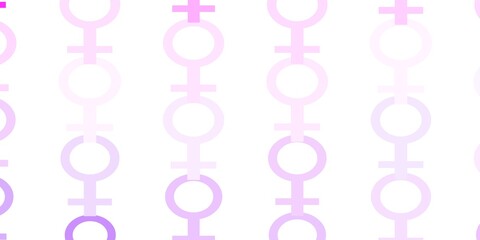 Obraz premium Light Purple, Pink vector pattern with feminism elements.