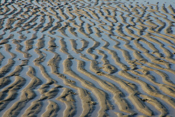 structures of sand and water at beach