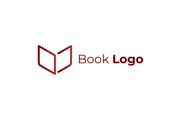 Abstract Book Logo. Red Linear Geometric Initial Letter M isolated on White Background. Usable for Business and Education Logos. Flat Vector Logo Design Template Element.