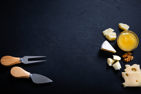 Different sorts of cheese on backround