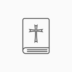 bible book icon, religion vector